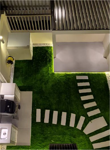 Garden with stepping stones at Project Murano